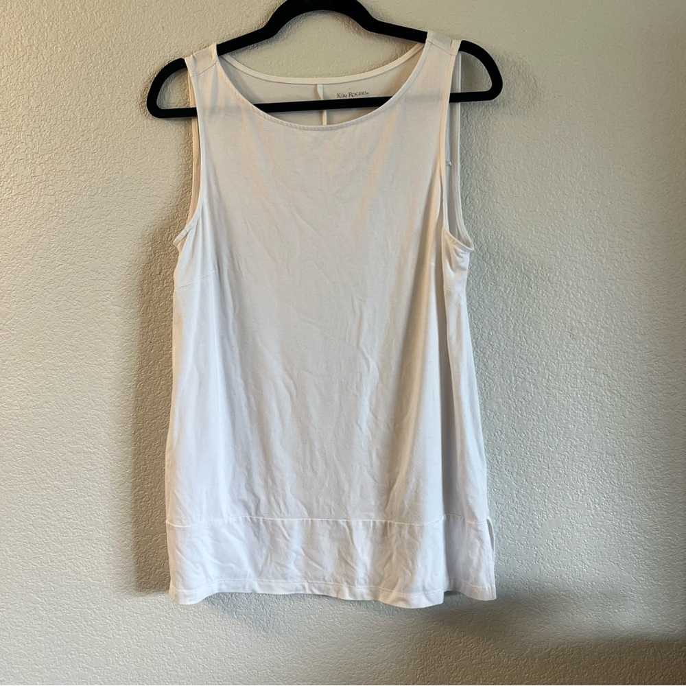 Kim Rogers Elegant White Sleeveless Top